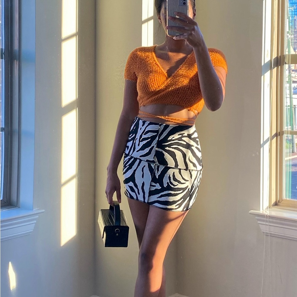Zebra Print Mini Skirt